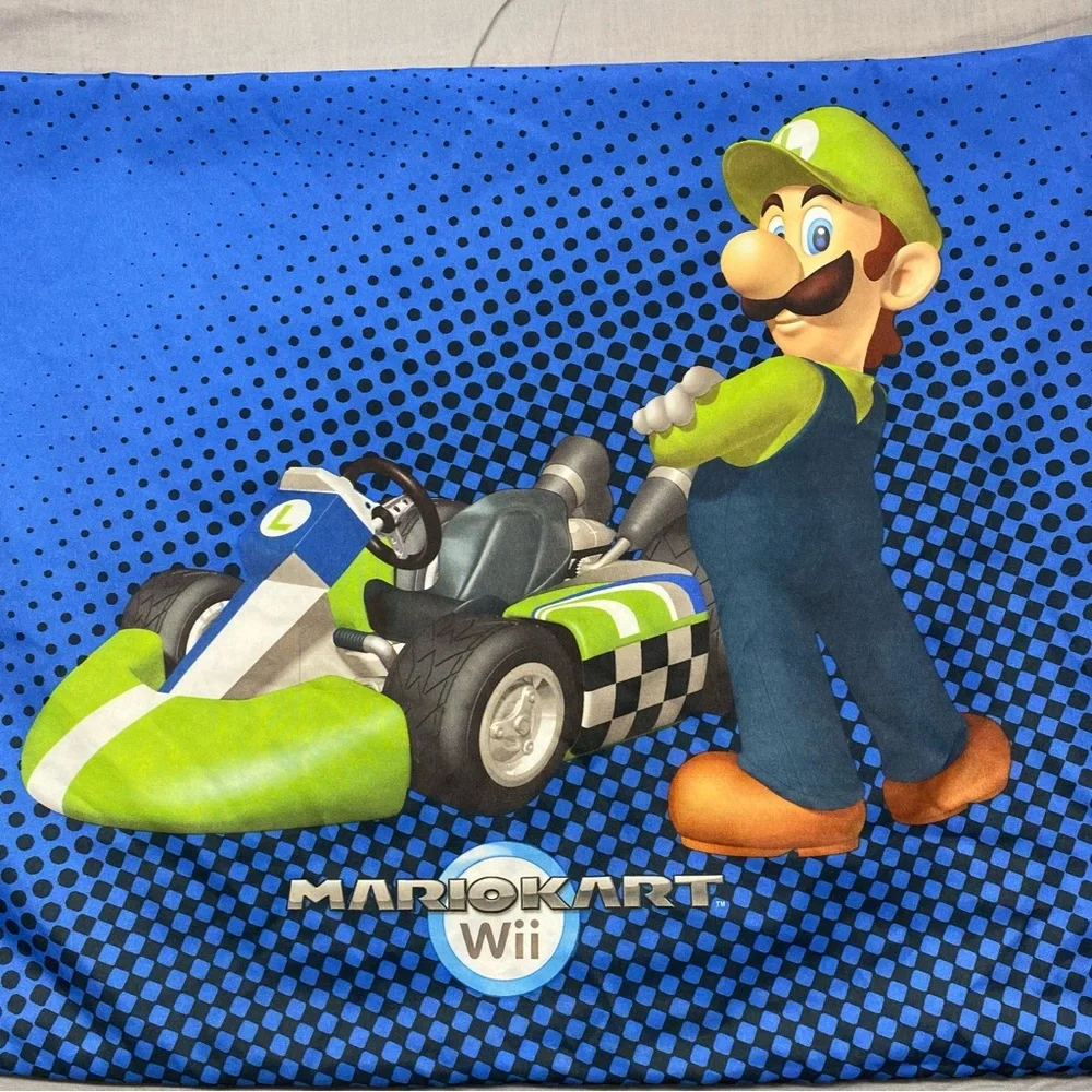 MarioKart Wii Pillow Case Mario/Luigi Blue/Red Size |‎ OS